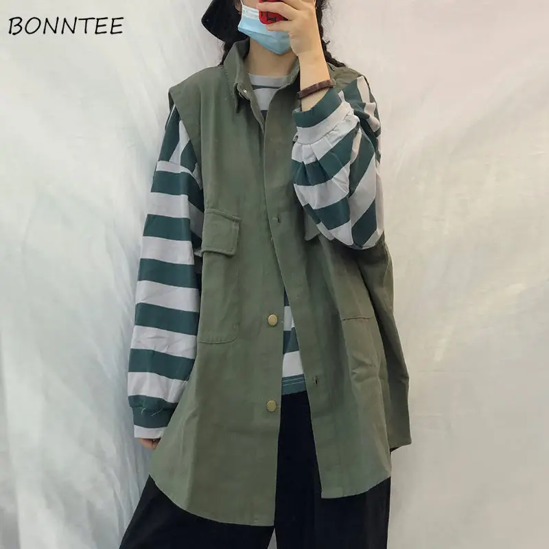 Vests Women Spring Hipster Streetwear Couple Chic Korean Feminine Casual Baggy All-match Pockets Boyfriend Retro Unisex Clothing
Vests Women Spring Hipster Streetwear Couple Chic Korean Feminine Casual Baggy All-match Pockets Boyfriend Retro Unisex Clothing
