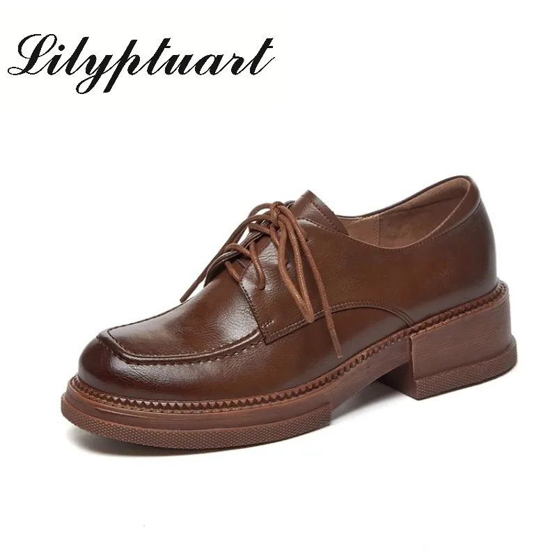 Spring and autumn yuan't lace-up flat shoes, high heels for ladies and students, simple and versatile leather low-top shoes
Spring and autumn yuan't lace-up flat shoes, high heels for ladies and students, simple and versatile leather low-top shoes