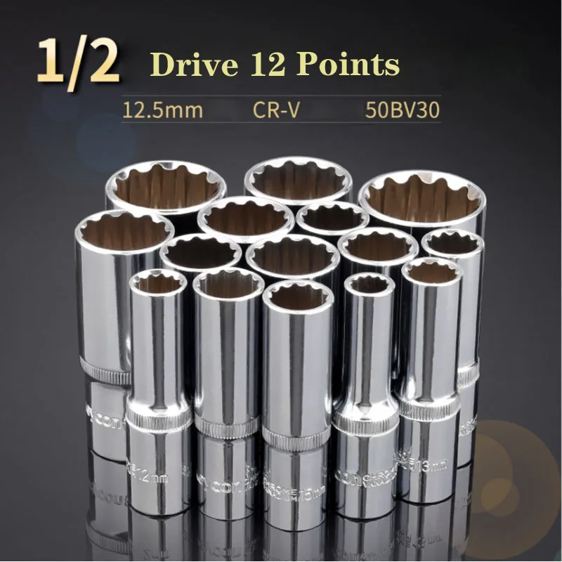 1/2" Drive Deep Socket Wrench Head 12 Point 78mm Long Socket Set Mirror Surface Anti-rust Ratchet Wrench Sockets for Nut Removal
1/2" Drive Deep Socket Wrench Head 12 Point 78mm Long Socket Set Mirror Surface Anti-rust Ratchet Wrench Sockets for Nut Removal