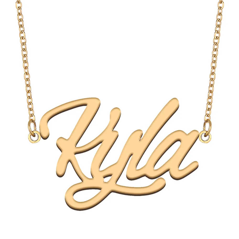 Gold Stainless Steel 'Kyla' Name Necklace for Women Cursive Letters Chain Annivesary Gift
Gold Stainless Steel 'Kyla' Name Necklace for Women Cursive Letters Chain Annivesary Gift