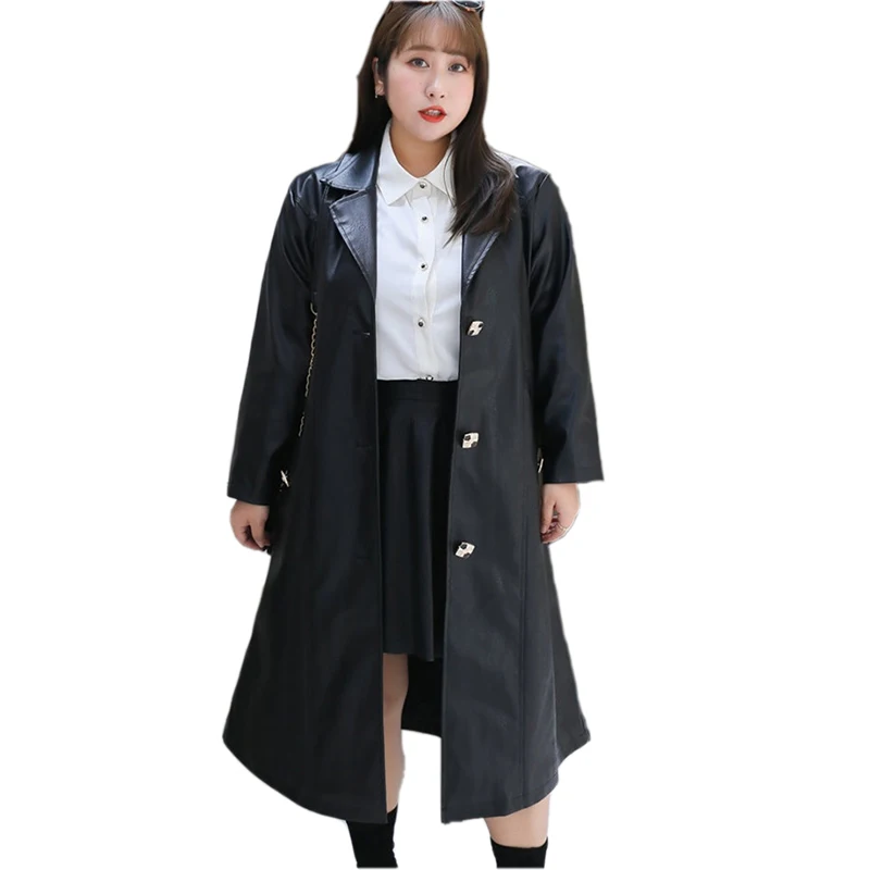2022 New Fashion Leather Jacket Women Spring Autumn Long Black PU Leather 4XL-8XL Slim Outerwear Windbreaker KW202
2022 New Fashion Leather Jacket Women Spring Autumn Long Black PU Leather 4XL-8XL Slim Outerwear Windbreaker KW202
