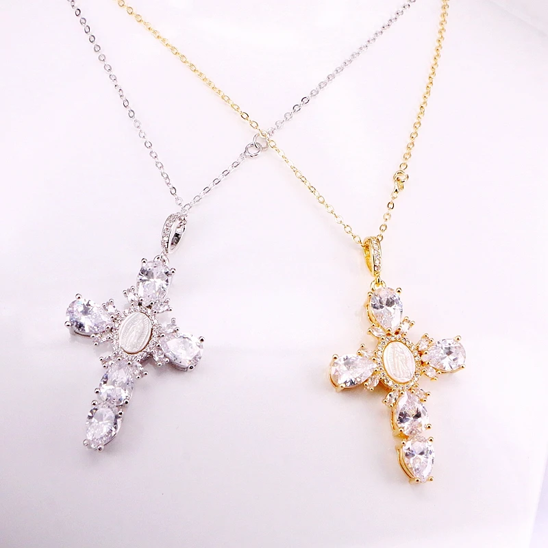 6PCS, Fashion Jewelry Link Chain Necklace Gold / Silver color Electroplated Jesus Shell Cross Pendant Necklaces
6PCS, Fashion Jewelry Link Chain Necklace Gold / Silver color Electroplated Jesus Shell Cross Pendant Necklaces