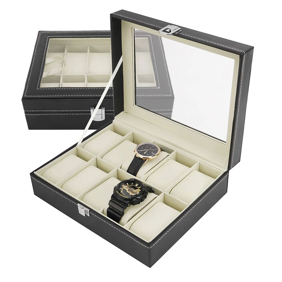 High Quality Watch Box Black PU Leather Watch Case Holder Men Women Watch Organizer Storage Jewelry Boxes Display Best Gift
High Quality Watch Box Black PU Leather Watch Case Holder Men Women Watch Organizer Storage Jewelry Boxes Display Best Gift