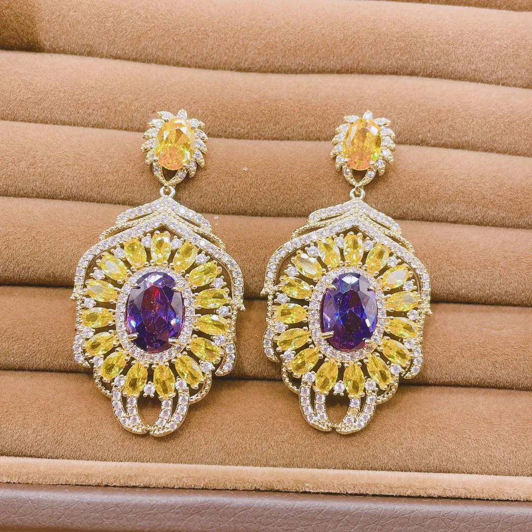 HIBRIDE Brazilian Gold Multi Color Water Drop CZ Engagement Earrings Large Long Dangle Earring for Women Wedding Party E-1043
HIBRIDE Brazilian Gold Multi Color Water Drop CZ Engagement Earrings Large Long Dangle Earring for Women Wedding Party E-1043