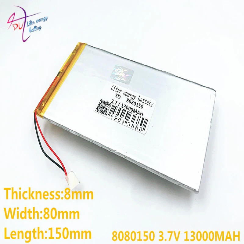 3.7V13000mAh 8080150 полимер литий-ионный/литий-ионный аккумулятор для планшетных ПК, банк питания, pipo, куб, сотовый телефон
3.7V13000mAh 8080150 полимер литий-ионный/литий-ионный аккумулятор для планшетных ПК, банк питания, pipo, куб, сотовый телефон
