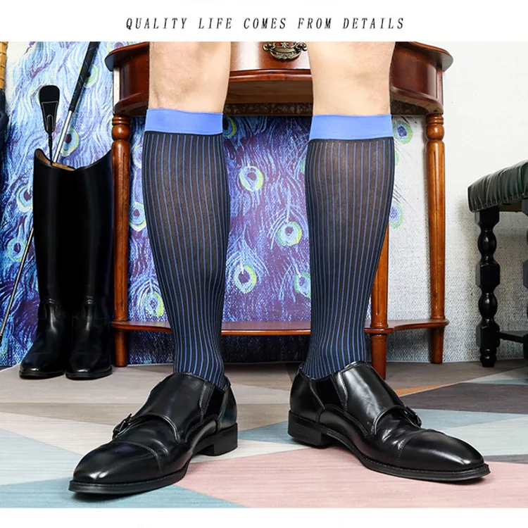 High Quality Business Men Socks Soft Elastic 100% Acrylic Transparent Mesh Gentleman Socks Male Silky Striped Stockings
High Quality Business Men Socks Soft Elastic 100% Acrylic Transparent Mesh Gentleman Socks Male Silky Striped Stockings