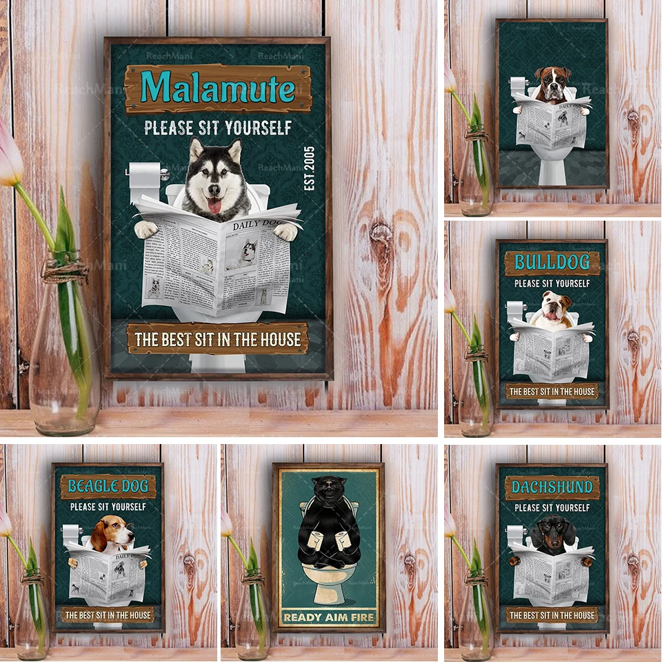 Animal chien s'il vous plaît asseyez-vous dans votre propre salle de bain toilettes pouces vers le haut affiche de scène de toil
Animal chien s'il vous plaît asseyez-vous dans votre propre salle de bain toilettes pouces vers le haut affiche de scène de toil