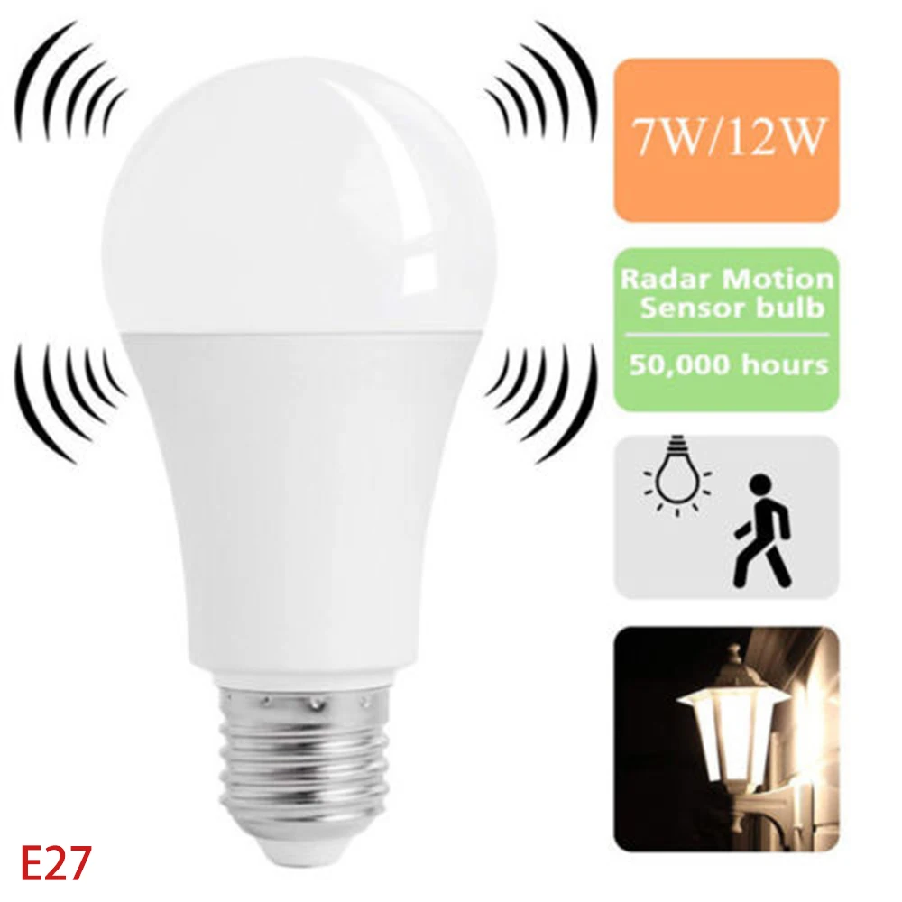 2021 LED Light E27 LED Bulb Radar Motion Sensor Bulb AC 220V 240V 12W 9W 7W 5W Lampada LED Spotlight Table Lamp
2021 LED Light E27 LED Bulb Radar Motion Sensor Bulb AC 220V 240V 12W 9W 7W 5W Lampada LED Spotlight Table Lamp