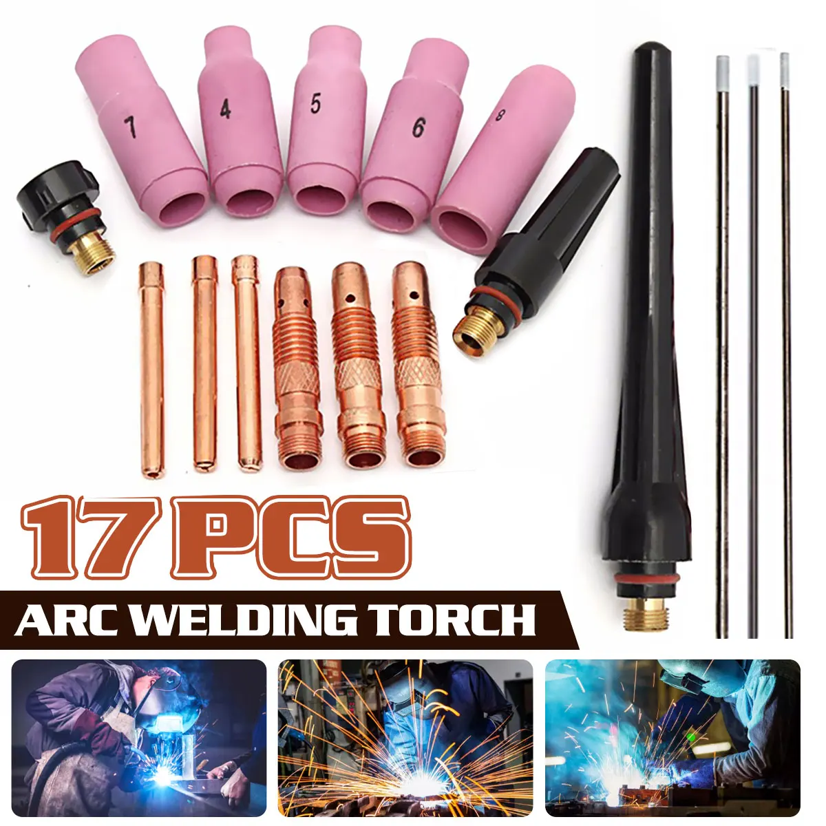 17PCS Welders Welding Torch Tig Cup Collet Body Nozzle Kit For WP-17/18/26 Kit Durable Practical GTAW Welder Accessories
17PCS Welders Welding Torch Tig Cup Collet Body Nozzle Kit For WP-17/18/26 Kit Durable Practical GTAW Welder Accessories