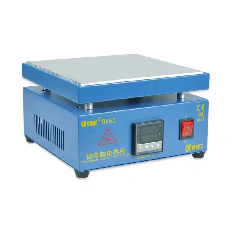 UYUE 946C 110/220V 850W Electronic Hot Plate Preheat Preheating Station 200x200mm for PCB, SMD heating work.
UYUE 946C 110/220V 850W Electronic Hot Plate Preheat Preheating Station 200x200mm for PCB, SMD heating work.