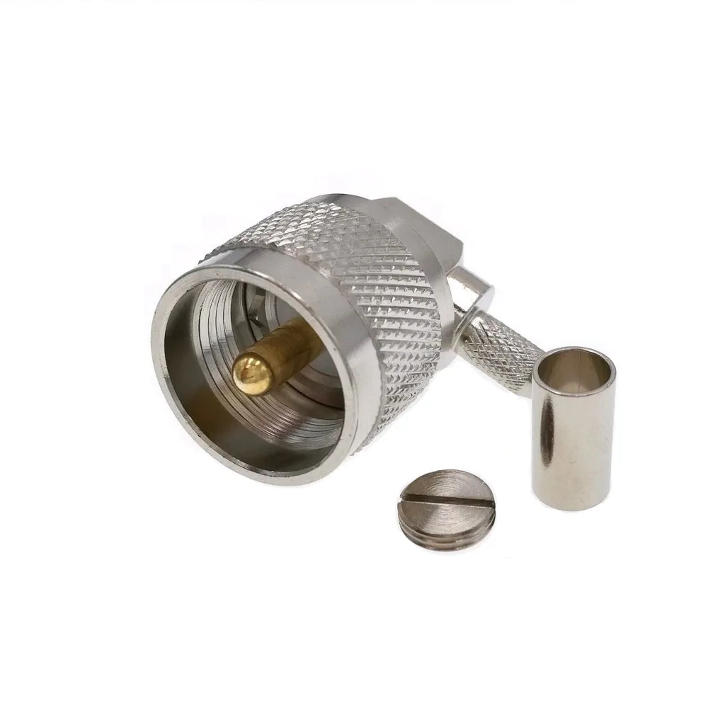 10pcs Right Angle UHF Male PL-259 Crimp Connector Adapter For LMR195 RG58 RG400 RG142 Cable
10pcs Right Angle UHF Male PL-259 Crimp Connector Adapter For LMR195 RG58 RG400 RG142 Cable