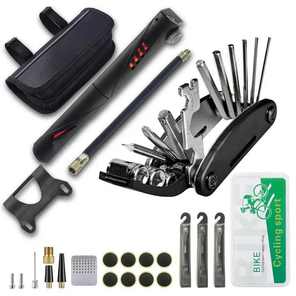 16 In 1 Multi-Tool Mountain Bike Tool Kit Iator Cutter Multifunctional Bicycle Repairing Set Tyre Levers For Home Bikes
16 In 1 Multi-Tool Mountain Bike Tool Kit Iator Cutter Multifunctional Bicycle Repairing Set Tyre Levers For Home Bikes
