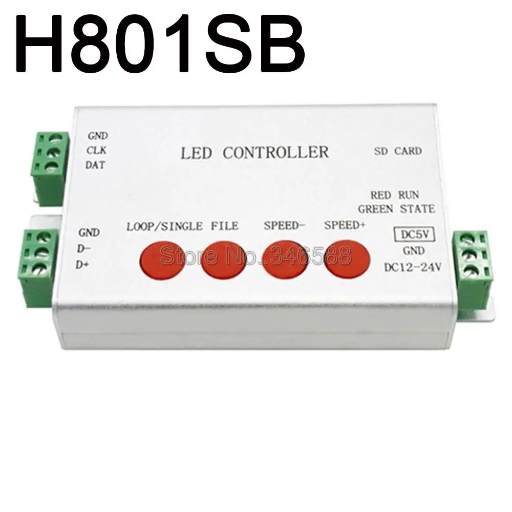 H801SB Pixel LED Strip Controller Full Color Programmable Strip Controller 1 Port Drive 2048 Pixels,Work with or Without Sd Card
H801SB Pixel LED Strip Controller Full Color Programmable Strip Controller 1 Port Drive 2048 Pixels,Work with or Without Sd Card