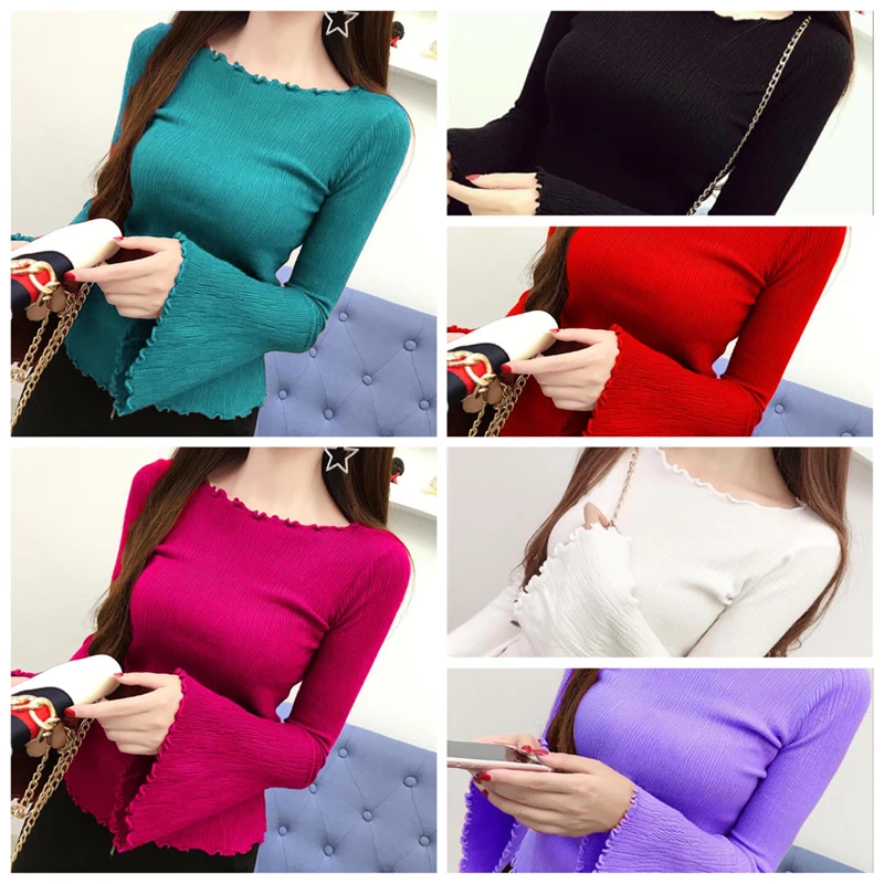 Flare Sleeve Sweet Knit Sweater Pullover Women Girl Autumn Thin T-Shirt Sweater Korean Harajuku Elegant Chic
Flare Sleeve Sweet Knit Sweater Pullover Women Girl Autumn Thin T-Shirt Sweater Korean Harajuku Elegant Chic