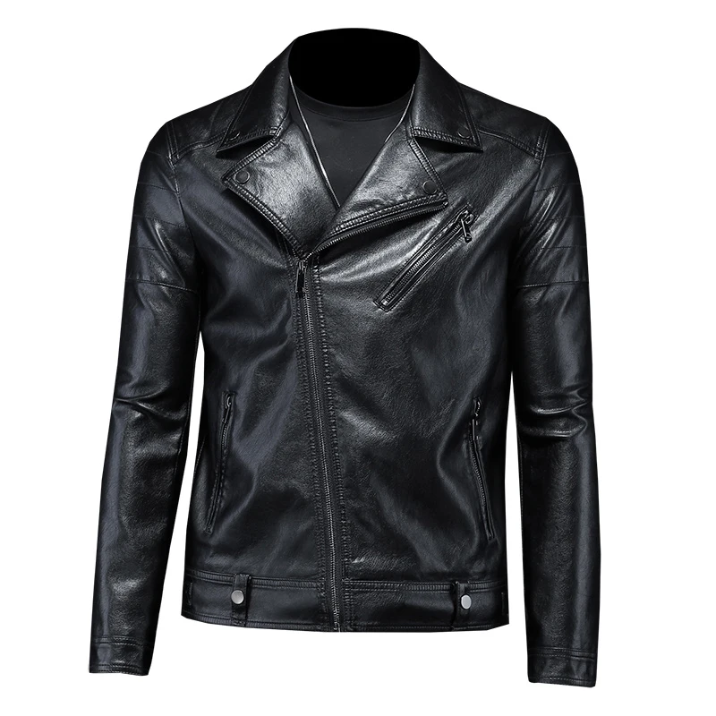 2022 New Men Leather Jacket Coat Brand Clothing Suit Collar Oblique Zipper Slim PU Motorcycle Biker Fashion Casual Black Outwear
2022 New Men Leather Jacket Coat Brand Clothing Suit Collar Oblique Zipper Slim PU Motorcycle Biker Fashion Casual Black Outwear