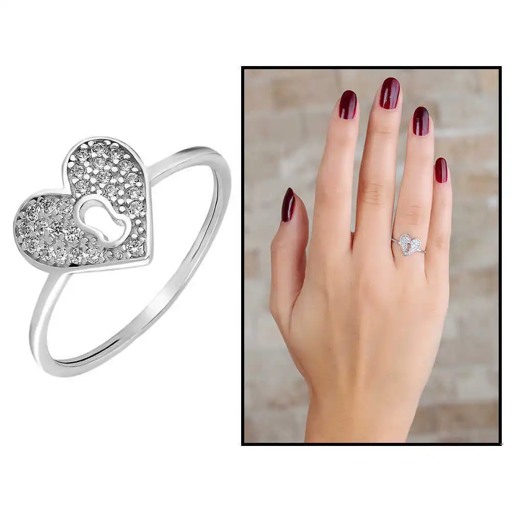 Women zircon STONE 925 sterling heart pattern custom design silver ring MADE IN TURKEY
Women zircon STONE 925 sterling heart pattern custom design silver ring MADE IN TURKEY