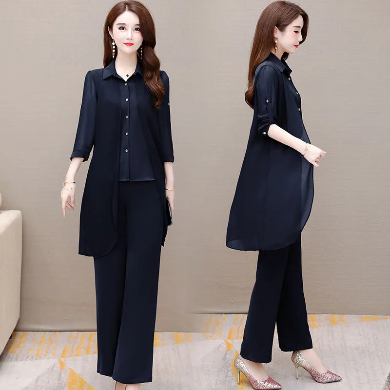 2023 Elegant Women Casual Loose Plaid Outfit Two Pieces Set Half Sleeve Chiffon Blouse Tops Long Pants Office Lady Sets M-4XL
2023 Elegant Women Casual Loose Plaid Outfit Two Pieces Set Half Sleeve Chiffon Blouse Tops Long Pants Office Lady Sets M-4XL