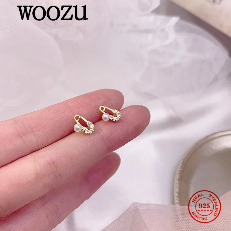 WOOZU Real 925 Sterling Silver Trendy Zircon Pin Pearl Mini Small Stud Earrings for Women 14k Gold Plated Korean Party Jewelry
WOOZU Real 925 Sterling Silver Trendy Zircon Pin Pearl Mini Small Stud Earrings for Women 14k Gold Plated Korean Party Jewelry