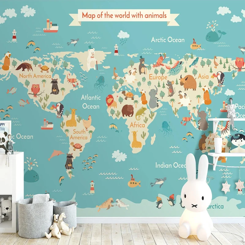 Custom Photo 3D Cartoon Animal World Map Children Room Kids Bedroom Background Waterproof Self-adhesive Mural Papel De Parede 3D
Custom Photo 3D Cartoon Animal World Map Children Room Kids Bedroom Background Waterproof Self-adhesive Mural Papel De Parede 3D