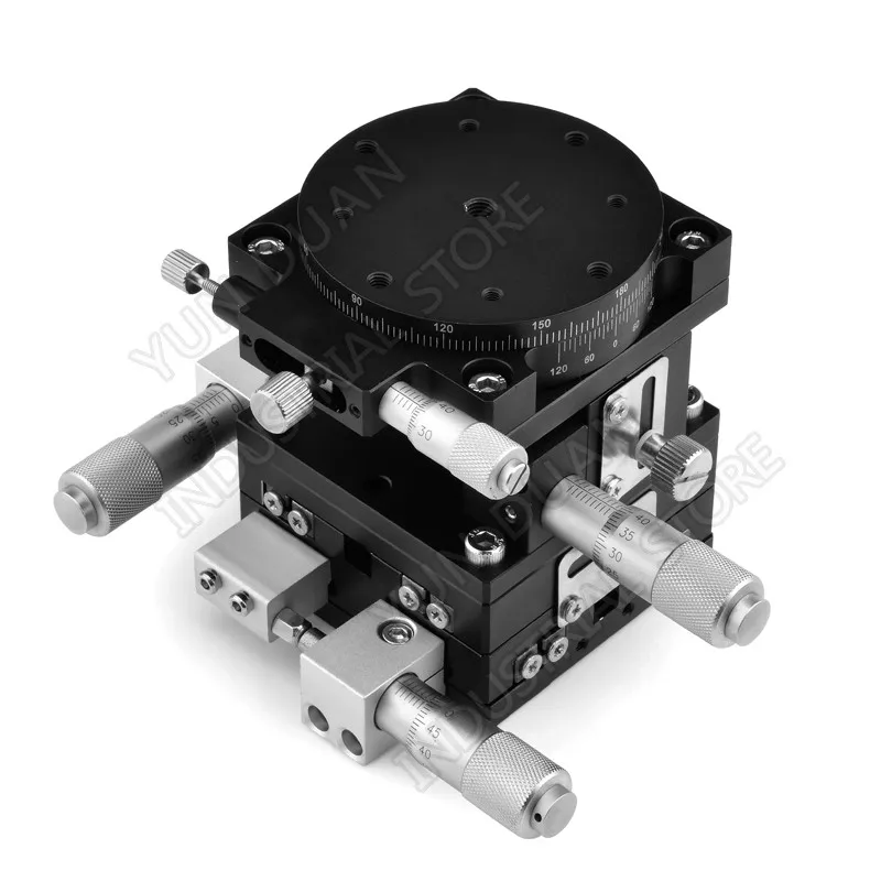 XYZR 4 Axis 60MM 2.4" Manual Trimming Platform V-rail Heavy load Linear Stages Vertical lift and Rotary Tuning sliding table 60
XYZR 4 Axis 60MM 2.4" Manual Trimming Platform V-rail Heavy load Linear Stages Vertical lift and Rotary Tuning sliding table 60