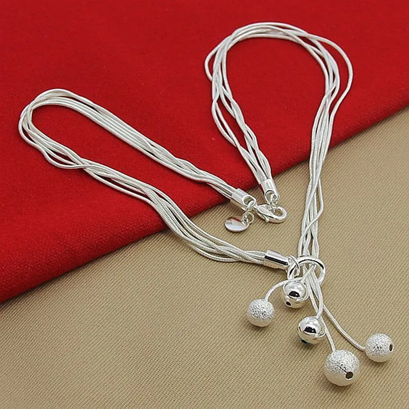 BABYLLNT High Quality 925 Sterling Silver Necklace Fashion Round Ball Snake Chain Jewelry For Women Wedding Banquet Party Gifts
BABYLLNT High Quality 925 Sterling Silver Necklace Fashion Round Ball Snake Chain Jewelry For Women Wedding Banquet Party Gifts