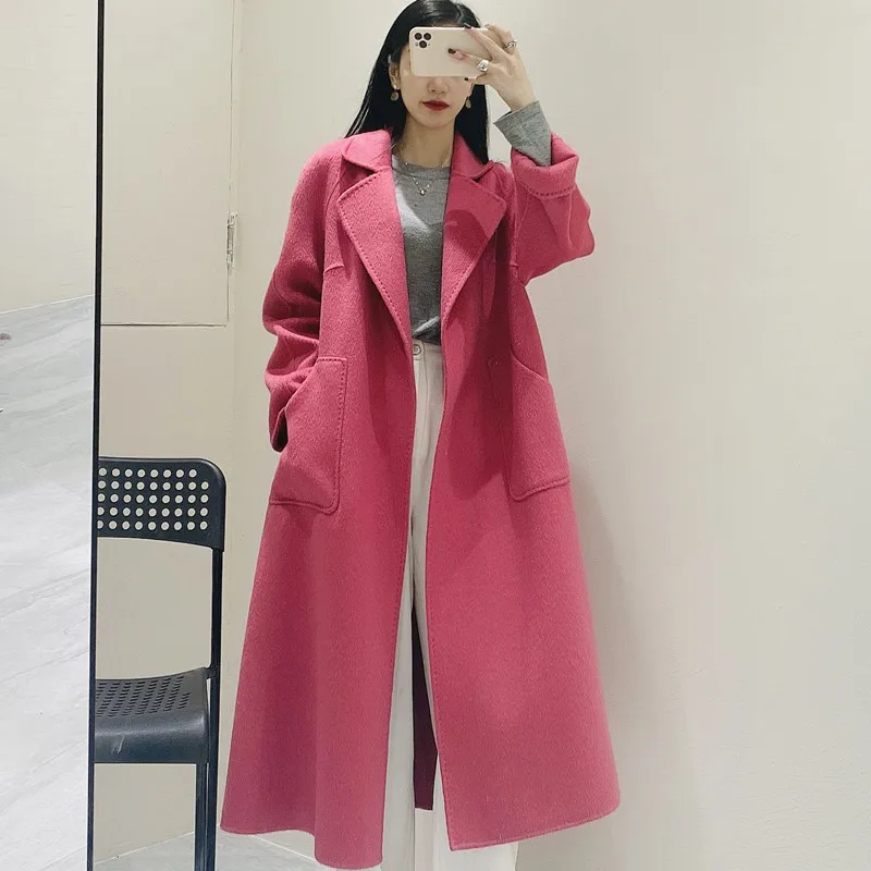 Pink Double-Sided Plush Women Woolen Coat Korean Style High Quality Mid-Length Outwear 2021 Autumn Winter Fashion Overcoat
Pink Double-Sided Plush Women Woolen Coat Korean Style High Quality Mid-Length Outwear 2021 Autumn Winter Fashion Overcoat