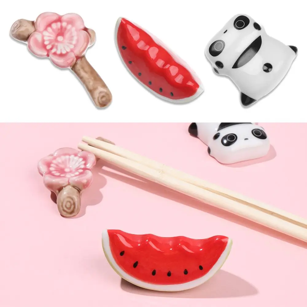 Japanese Style Ceramic Chop Sticks Holder Cute Panda Watermelon Cherry Blossom Tableware Rests Chopstick Rack Kitchen Accessory
Japanese Style Ceramic Chop Sticks Holder Cute Panda Watermelon Cherry Blossom Tableware Rests Chopstick Rack Kitchen Accessory