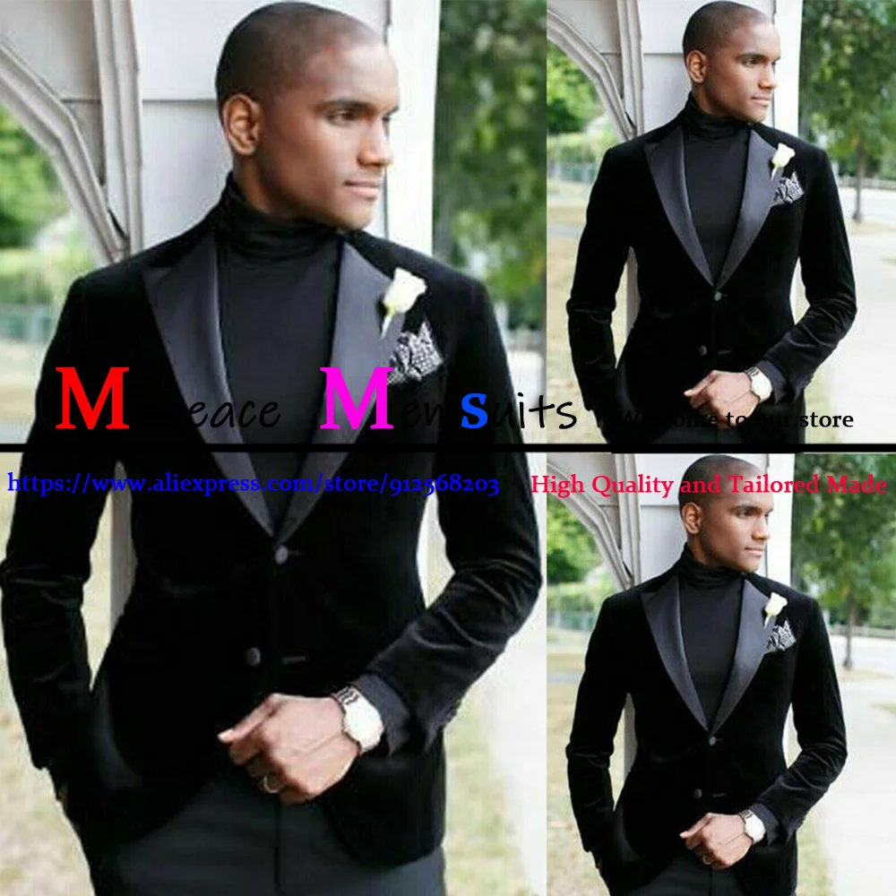 Classic Black Velvet Mens Suits Peaked Lapel Wedding Groom Tuxedo Formal Business Blazer 2 Pieces (Jacket+Pants) Costume Homme
Classic Black Velvet Mens Suits Peaked Lapel Wedding Groom Tuxedo Formal Business Blazer 2 Pieces (Jacket+Pants) Costume Homme