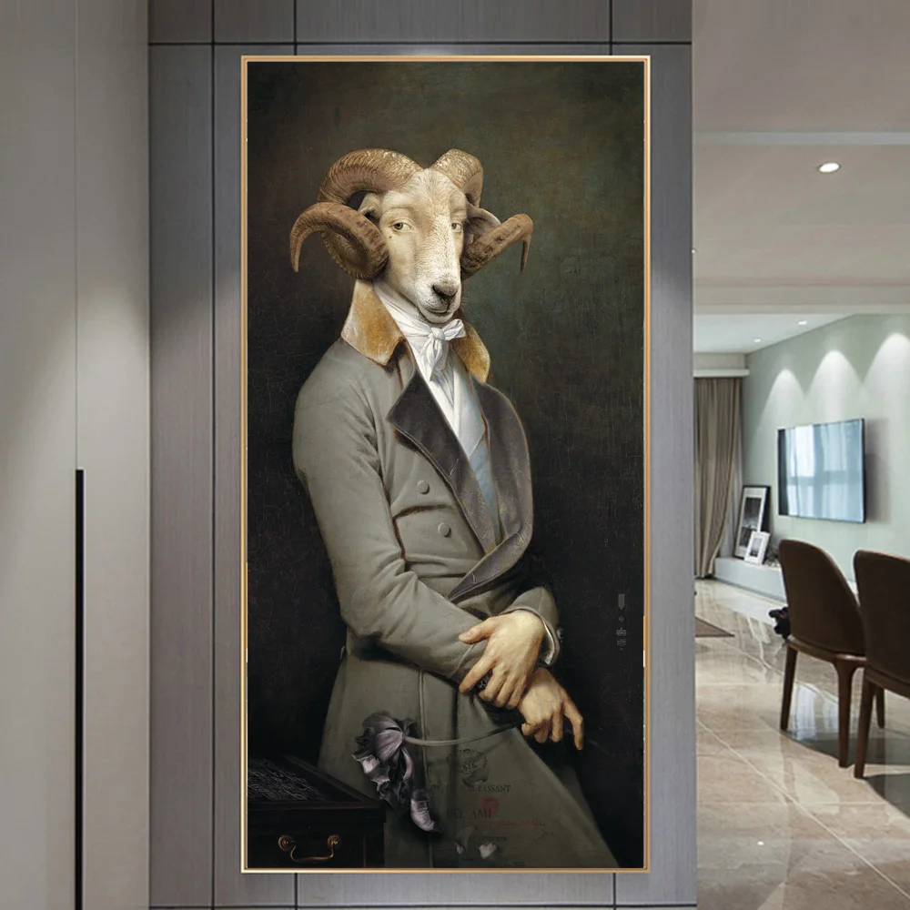 Earl of the Goat Funny Animal In Suit Oil Painting Print On Canvas Nordic Gentleman Goat Poster For Living Room Home Decor
Earl of the Goat Funny Animal In Suit Oil Painting Print On Canvas Nordic Gentleman Goat Poster For Living Room Home Decor