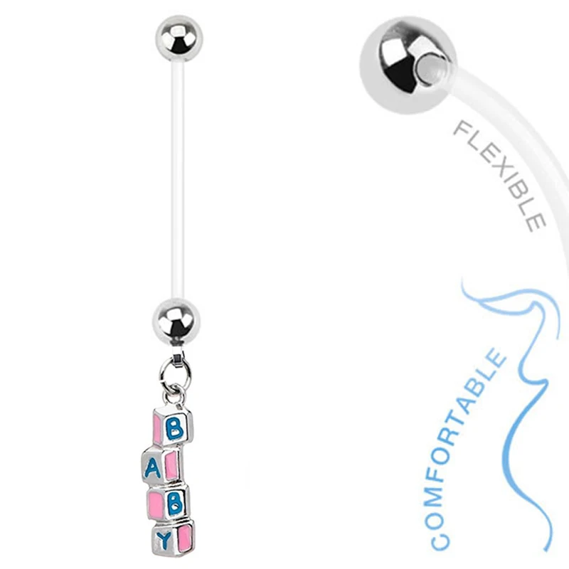 12pcs/lot Pink BABY Block Belly Ring Flexible PTFE Pegnancy Marternity Belly Ring Body Piercing Jewelry
12pcs/lot Pink BABY Block Belly Ring Flexible PTFE Pegnancy Marternity Belly Ring Body Piercing Jewelry