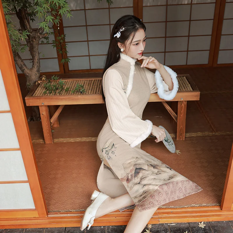 High-end Winter Thicken Cheongsam Womem Chinese Dress Vintage Traditional Oriental Classical Beauty 2022 Elegant Qipao New
High-end Winter Thicken Cheongsam Womem Chinese Dress Vintage Traditional Oriental Classical Beauty 2022 Elegant Qipao New