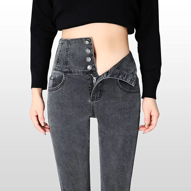 Korean Stretch Skinny Jeans Women Casual Single-Breasted High Waist Slim Denim Pants Washed Female Denim Trousers Streetwear
Korean Stretch Skinny Jeans Women Casual Single-Breasted High Waist Slim Denim Pants Washed Female Denim Trousers Streetwear
