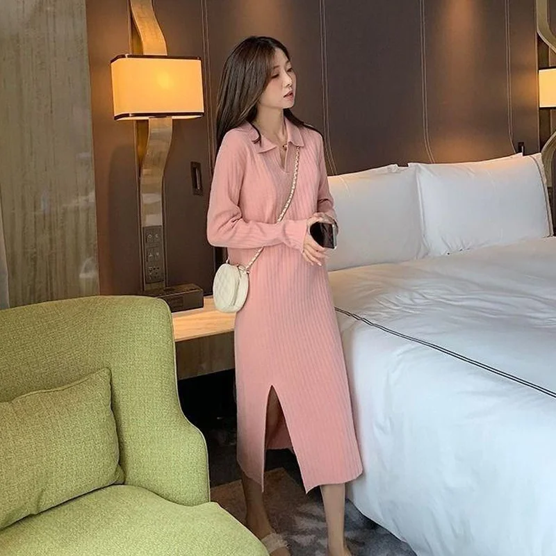 Womens Long Sweater Dresses V-neck Knitted Long Dress Korean Fashion Women Maxi Party Dress
Womens Long Sweater Dresses V-neck Knitted Long Dress Korean Fashion Women Maxi Party Dress