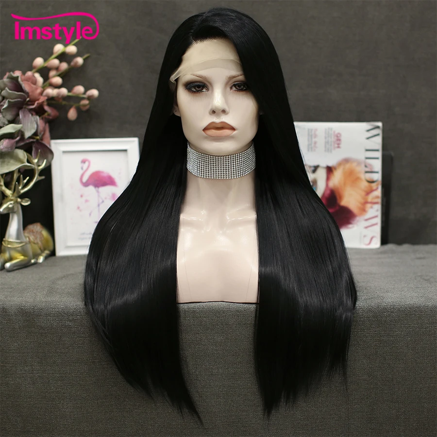 Imstyle Straight Black Wigs Synthetic Lace Front Wig Long Hair Heat Resistant Fiber For Women Daily Cosplay Wig
Imstyle Straight Black Wigs Synthetic Lace Front Wig Long Hair Heat Resistant Fiber For Women Daily Cosplay Wig