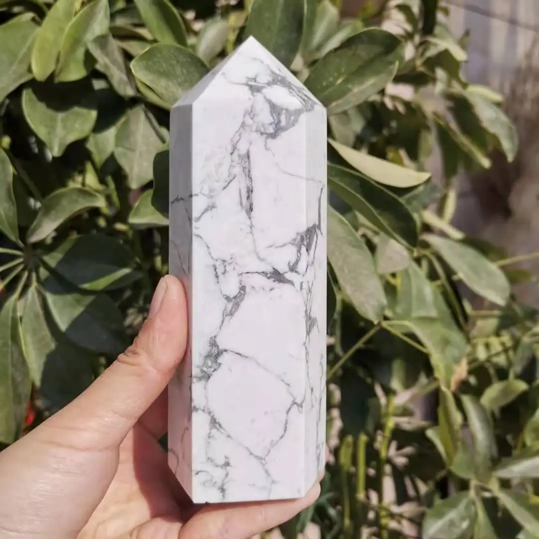 15 см натуральная белая Бирюзовая башня Howlite wand point Quartz Crystal Obelisk Point
15 см натуральная белая Бирюзовая башня Howlite wand point Quartz Crystal Obelisk Point
