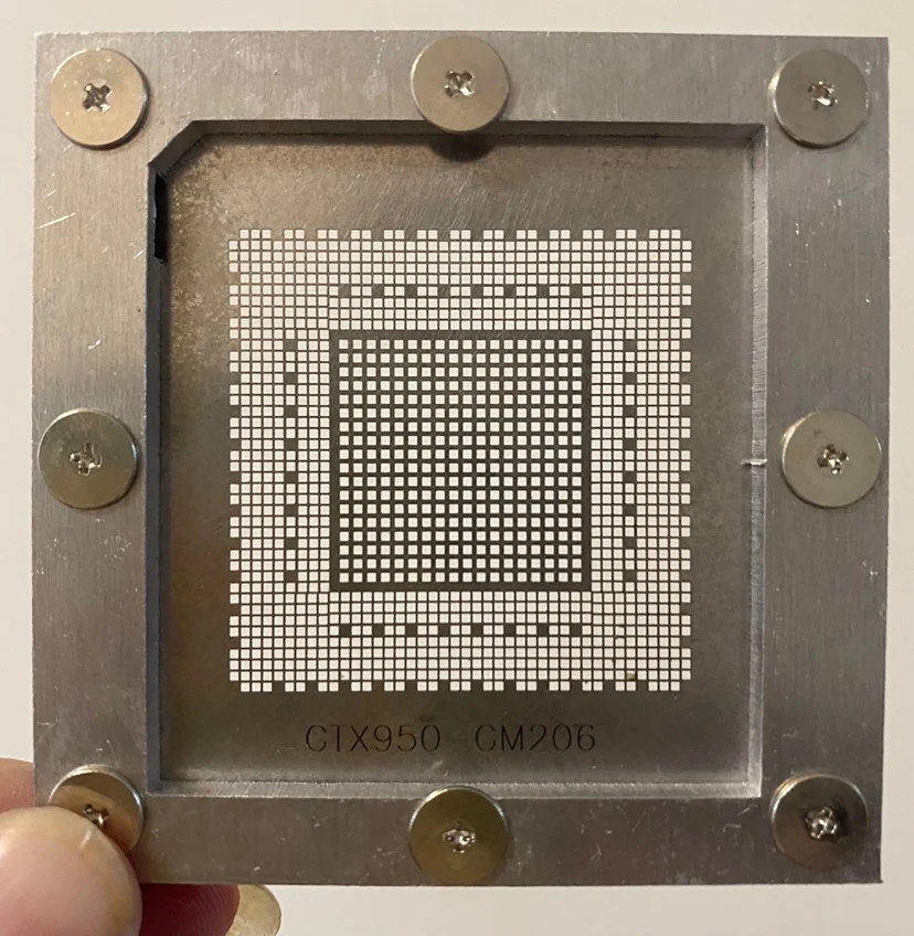 GTX950 GTX960 GM206-251-A1 GM206-250-A1 GM206-300-A1, графическая карта, стальная сетка
GTX950 GTX960 GM206-251-A1 GM206-250-A1 GM206-300-A1, графическая карта, стальная сетка