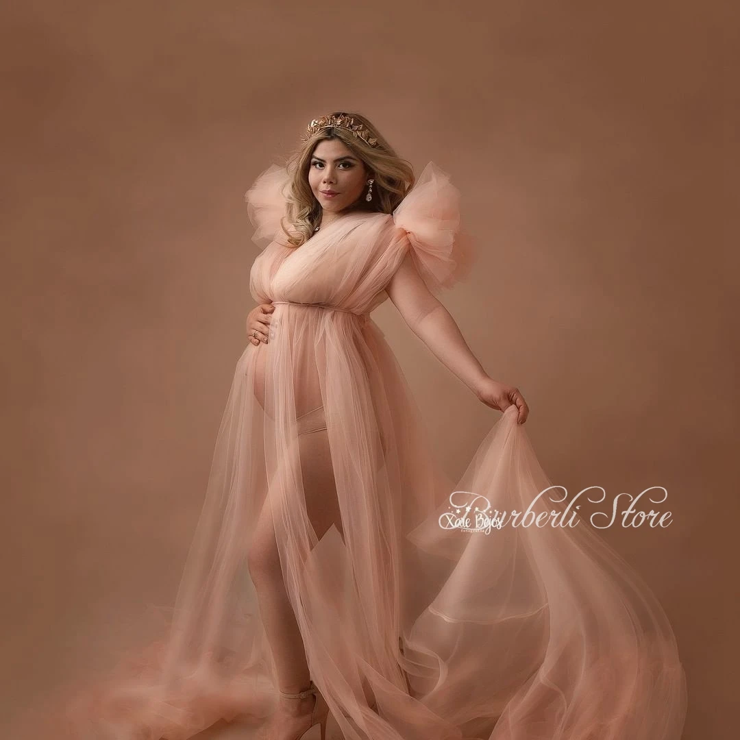 Pretty Khaki Long Tulle Maternity Dresses Photography Sexy See Thru A-line Women Robe Mesh Tulle Female Dress Gowns
Pretty Khaki Long Tulle Maternity Dresses Photography Sexy See Thru A-line Women Robe Mesh Tulle Female Dress Gowns