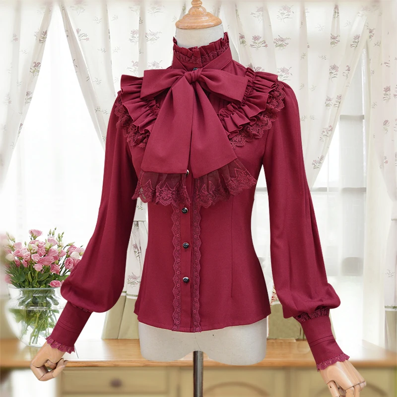 Vintage Lolita Blouse Kawaii Clothing Long Sleeve Chiffon Shirt Women Stand Collar Elegant Blusas Female Gothic Blouse SL2928
Vintage Lolita Blouse Kawaii Clothing Long Sleeve Chiffon Shirt Women Stand Collar Elegant Blusas Female Gothic Blouse SL2928