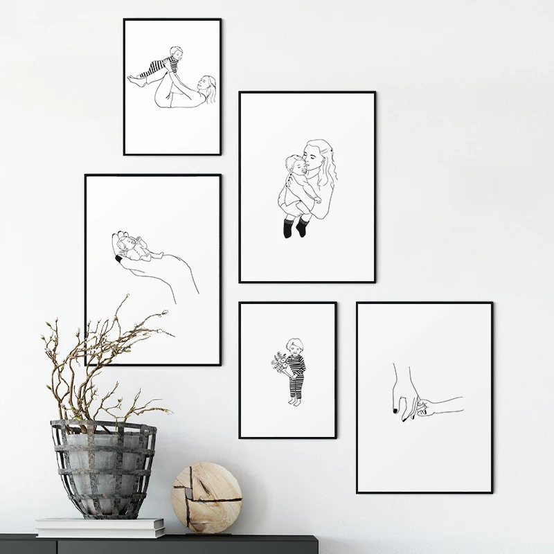 Mother and Child Line Drawing Poster Minimalist Wall Art Canvas Print Painting Nordic Pictures for Kids Baby Nursery Room Decor
Mother and Child Line Drawing Poster Minimalist Wall Art Canvas Print Painting Nordic Pictures for Kids Baby Nursery Room Decor
