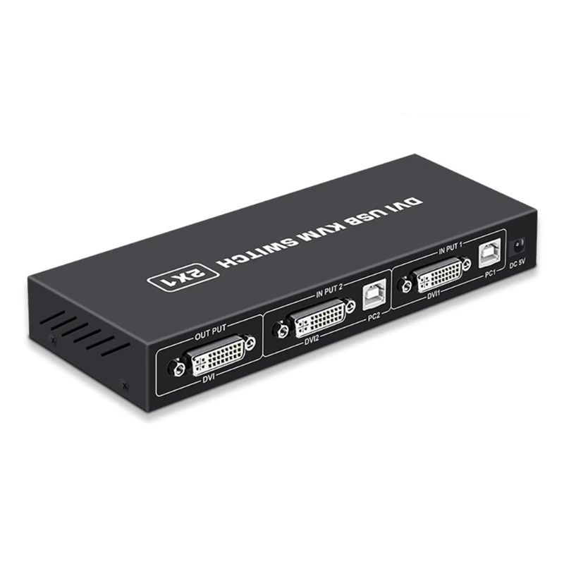 DVI KVM Switch 2-портовый разветвитель экрана DVI 2-в-1 выход адаптер для клавиатуры и мыши принтера компьютера совместный коммутатор Hub
DVI KVM Switch 2-портовый разветвитель экрана DVI 2-в-1 выход адаптер для клавиатуры и мыши принтера компьютера совместный коммутатор Hub