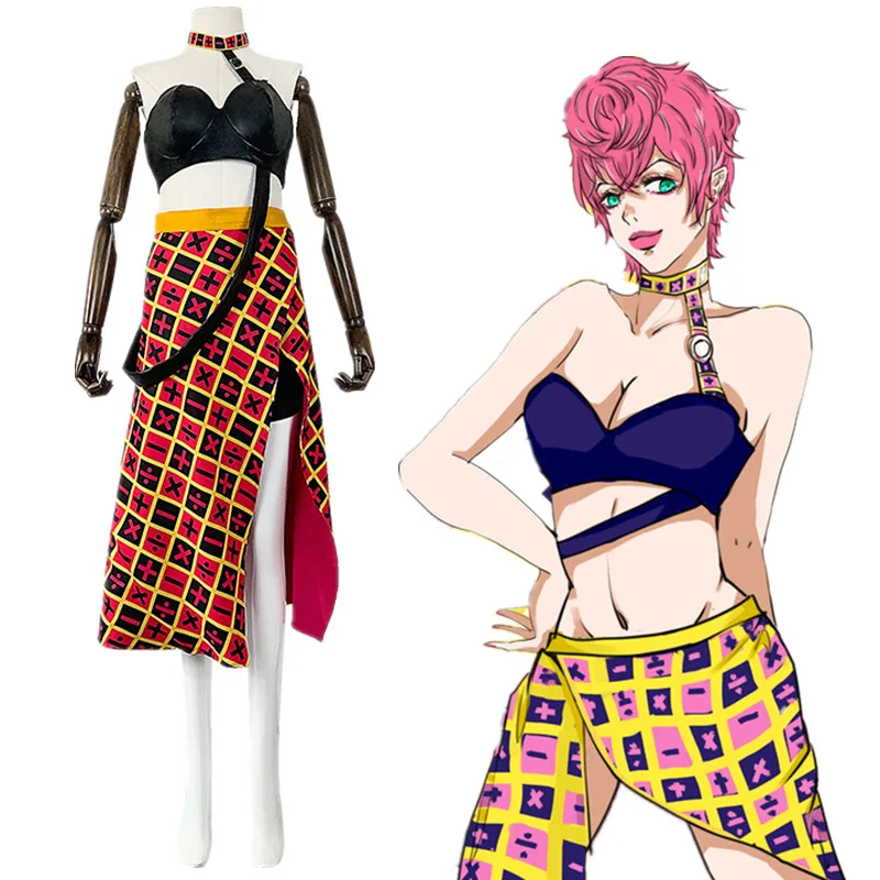 Костюм для косплея аниме JoJo Trish Una, бюстгальтер, юбка, леггинсы, шорты, аксессуары, костюм, реквизит
Костюм для косплея аниме JoJo Trish Una, бюстгальтер, юбка, леггинсы, шорты, аксессуары, костюм, реквизит