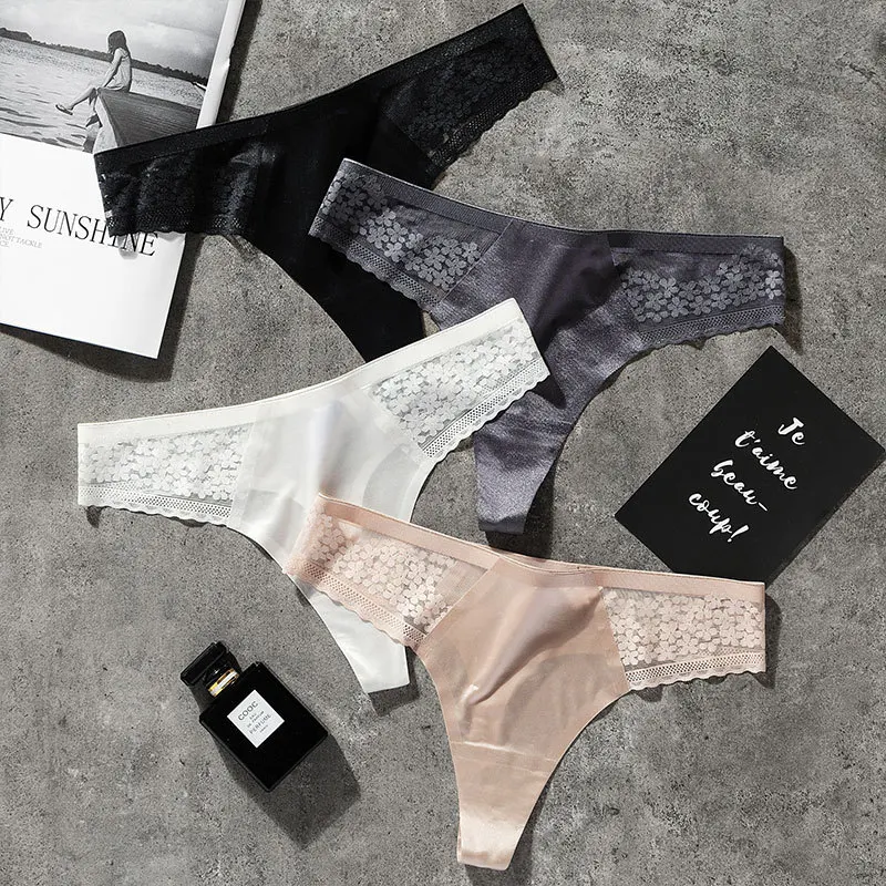 European Thong Pants Sexy Lace Panties Fashion Hollow Out Ice G-String Low Waist Seamless Transparent T Pants Female Lingerie
European Thong Pants Sexy Lace Panties Fashion Hollow Out Ice G-String Low Waist Seamless Transparent T Pants Female Lingerie