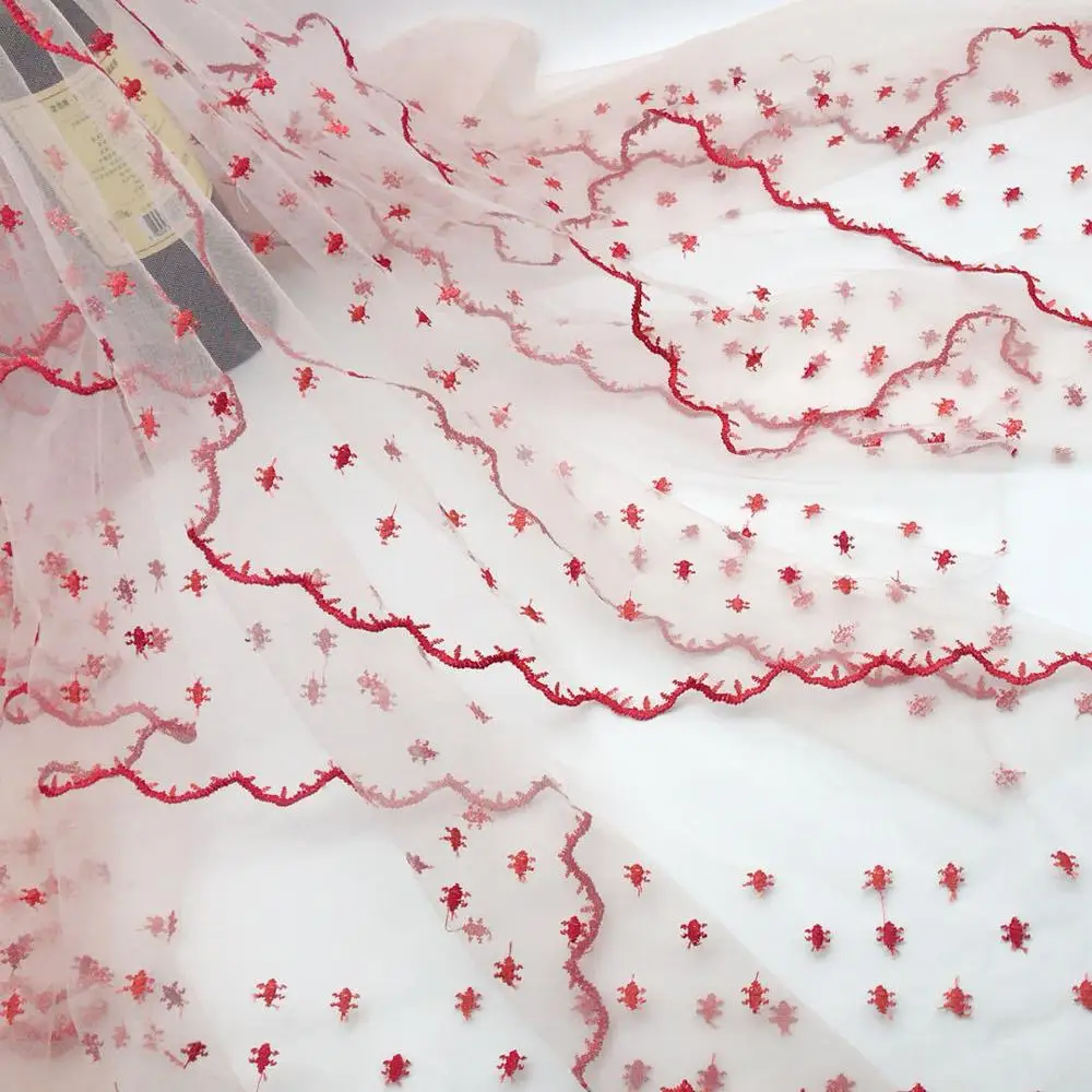 Orchid flower embroidery lace fabric Soft mesh tulle fabric net yarn handmade diy wedding dress skirt clothing material 50x160cm
Orchid flower embroidery lace fabric Soft mesh tulle fabric net yarn handmade diy wedding dress skirt clothing material 50x160cm