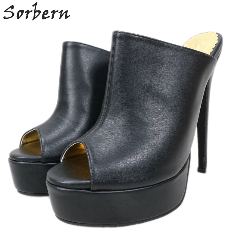 Sorbern Black Open Toe Mules Women Platform Summer Shoes Slip On Pump Shoe Stilettos High Heel Slides Guys Crossdresser Footwear
Sorbern Black Open Toe Mules Women Platform Summer Shoes Slip On Pump Shoe Stilettos High Heel Slides Guys Crossdresser Footwear
