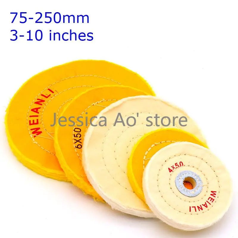 3-10 Inches White/yellow Cotton Wheel for Pearl Jewelry Metal Jade Mirror Polishing Tools Table Mill Buffing Wheel Grinding Disc
3-10 Inches White/yellow Cotton Wheel for Pearl Jewelry Metal Jade Mirror Polishing Tools Table Mill Buffing Wheel Grinding Disc
