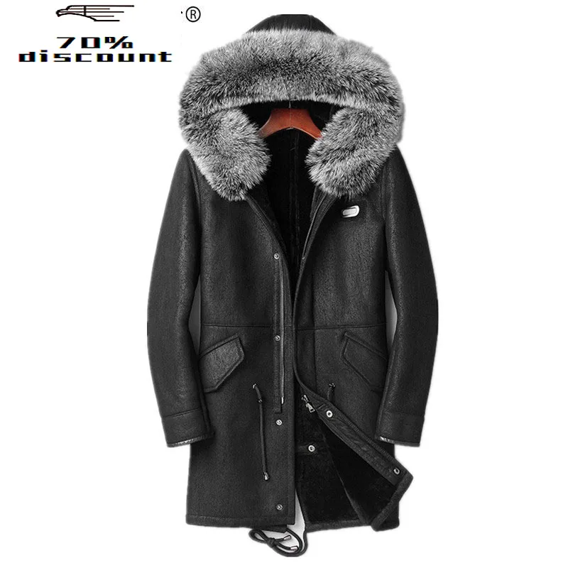 Genuine Leather Jacket Winter Jacket Men Wool Liner Sheepskin Coat Fox Fur Collar Long Coat JLK28SJF2895-2 MY2255
Genuine Leather Jacket Winter Jacket Men Wool Liner Sheepskin Coat Fox Fur Collar Long Coat JLK28SJF2895-2 MY2255