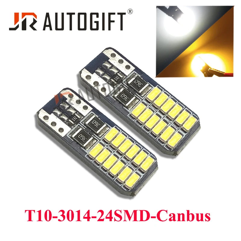 100x T10 W5W LED Canbus 194 168 Led Light Bulbs 3014 4014 24 SMD Car Interior clearance lamps Parking Lights Amber Car Styling
100x T10 W5W LED Canbus 194 168 Led Light Bulbs 3014 4014 24 SMD Car Interior clearance lamps Parking Lights Amber Car Styling
