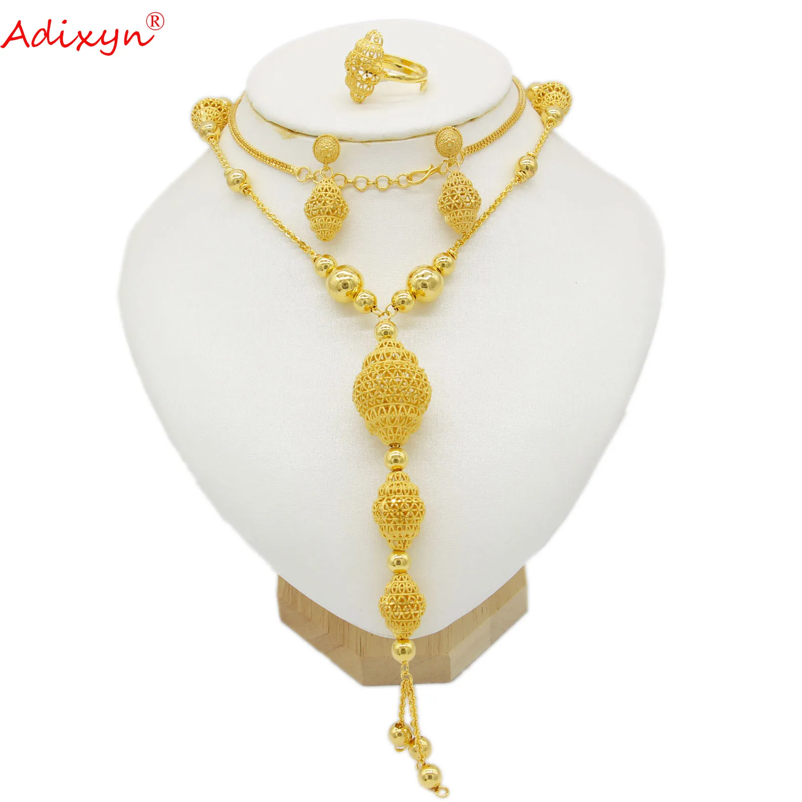 Adixyn 24K Gold Plated Ethnic Jewelry Sets 70CM Chain Earrings African Dubai Jewellery for women Bridal Wedding Gifts N10275
Adixyn 24K Gold Plated Ethnic Jewelry Sets 70CM Chain Earrings African Dubai Jewellery for women Bridal Wedding Gifts N10275