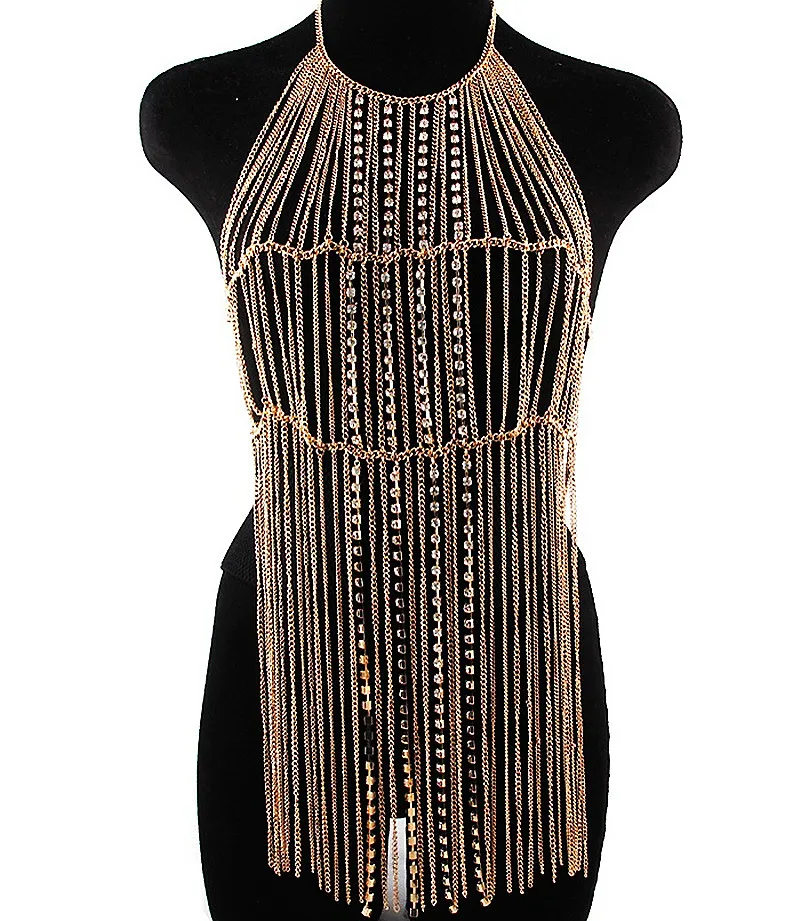 New Full Dress Chain Rhinestone Tassels Body Chains Jewelry Harness Women Fashion Clothing
New Full Dress Chain Rhinestone Tassels Body Chains Jewelry Harness Women Fashion Clothing