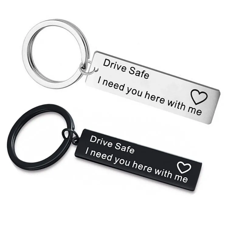 Hot Selling Fine Polished Stainless Steel Keychain Drive Safe I need you here with me
Hot Selling Fine Polished Stainless Steel Keychain Drive Safe I need you here with me